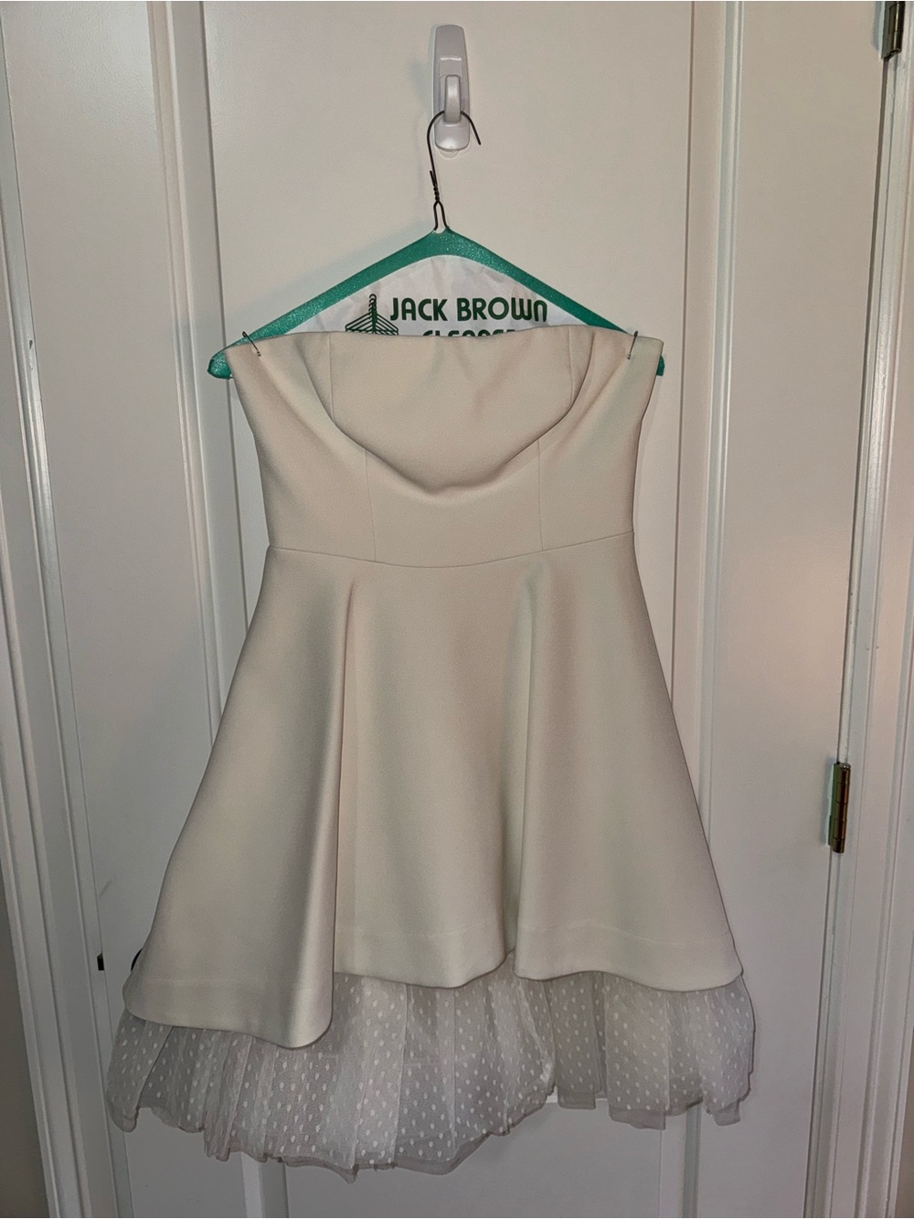 BCBGMaxAzria White Strapless Layered Mini Dress - Picture 2 of 3
